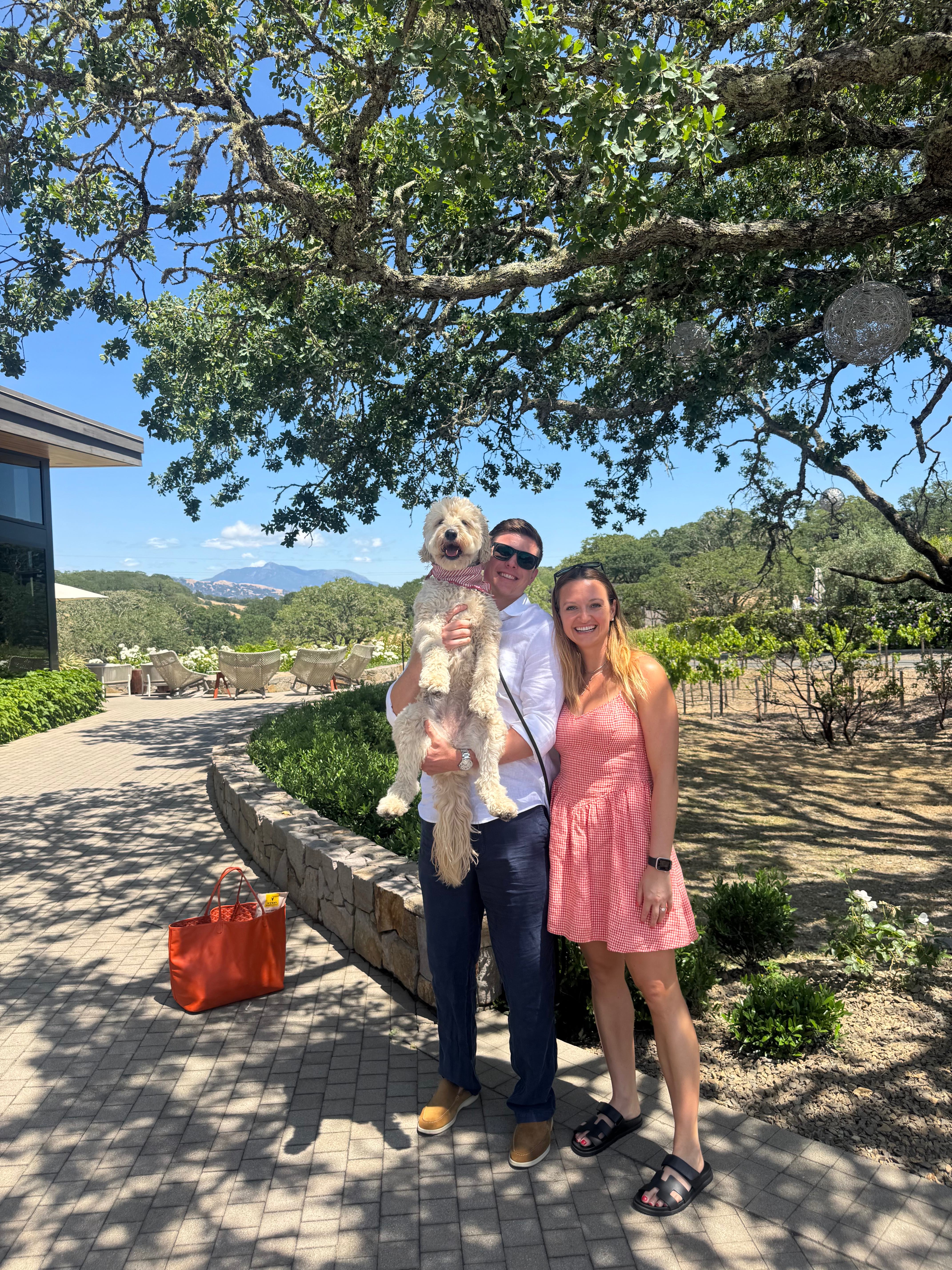 Adam and Julianna at a winery