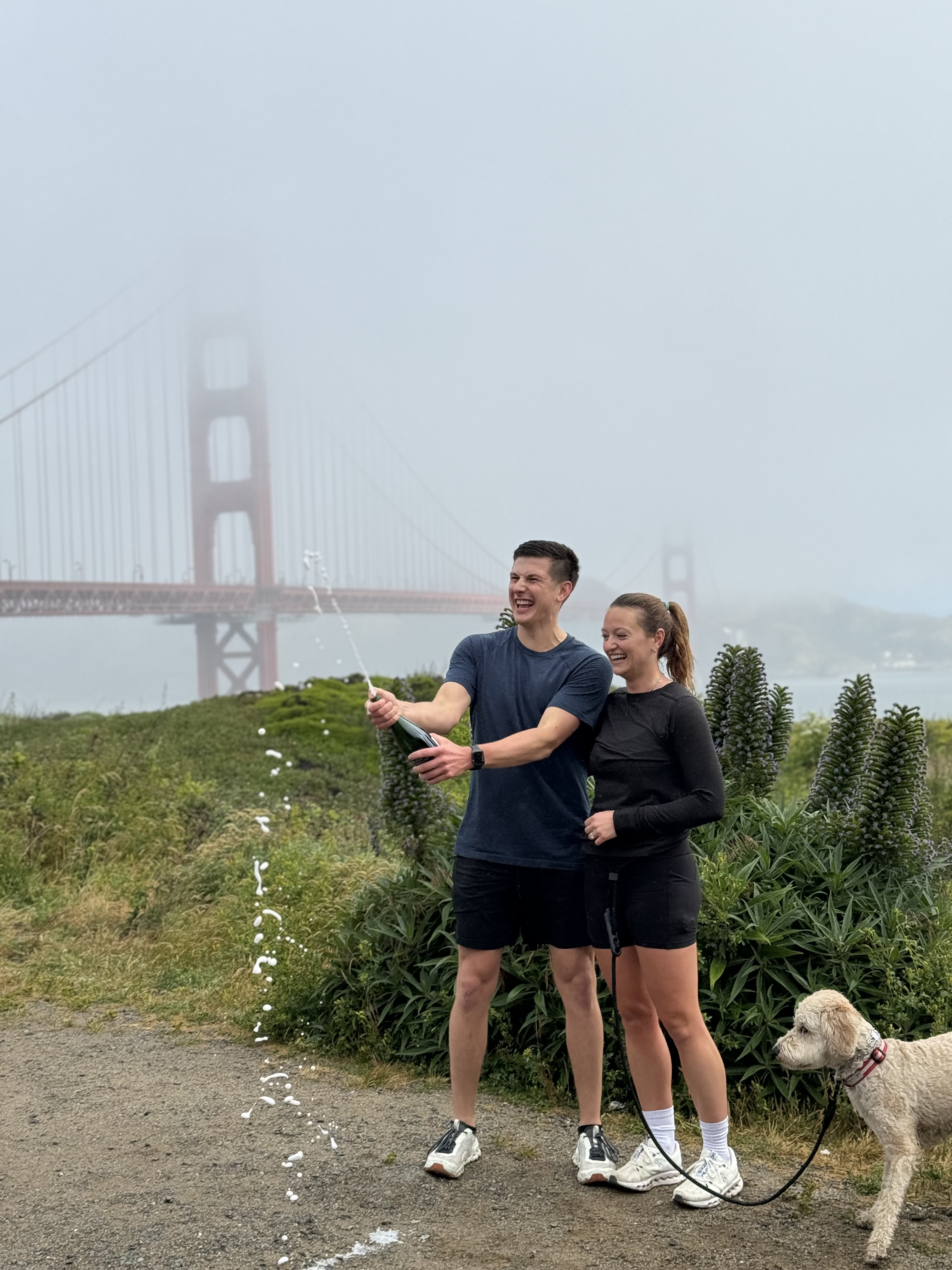 Adam and Julianna celebrating their engagement